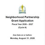Neighborhood Partnership Grant (NPG) – Cycle A Registration ends Monday, August 31st